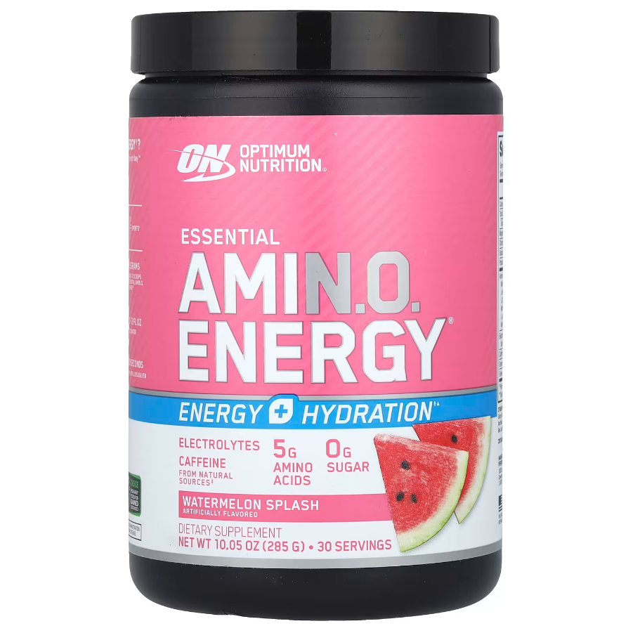 Optimum Nutrition. ESSENTIAL AMIN.O. ENERGY + ELECTROLYTES 30 Servings Watermelon Splash Flavour