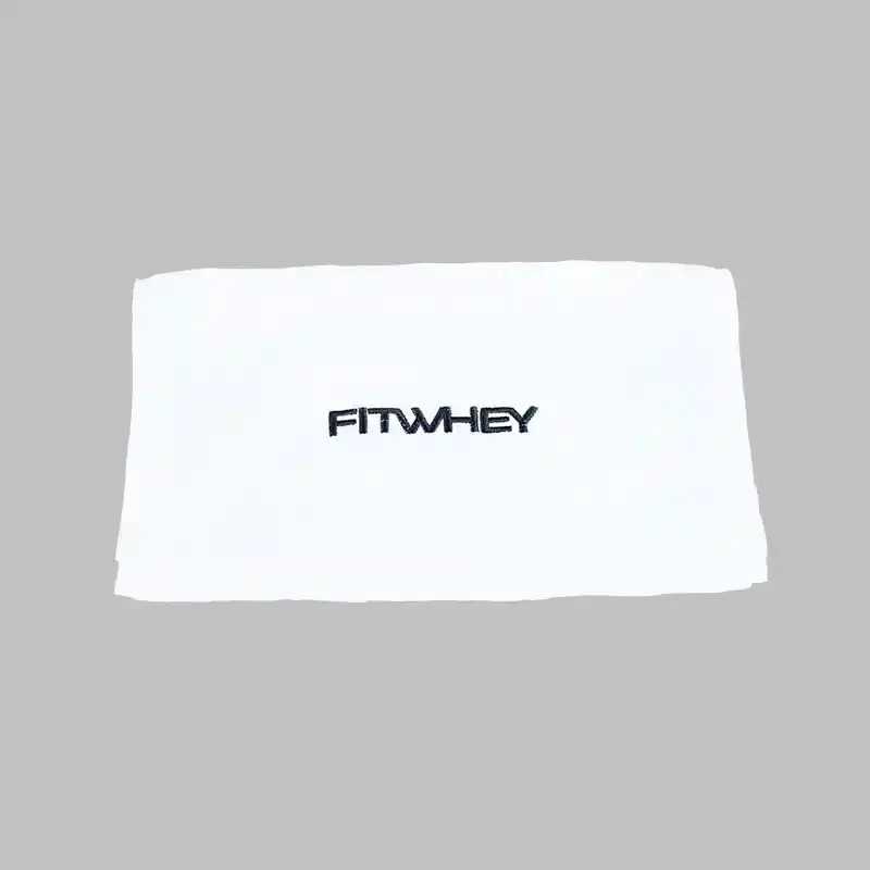 FITWHEY TOWEL S White with black text