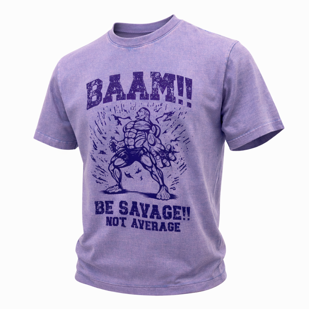 BAAM Savage T-Shirt Purple Acid Washed 2XL