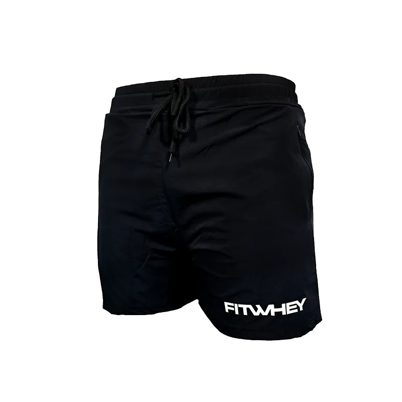 Gym Short pant - Black with white text - XXXL
