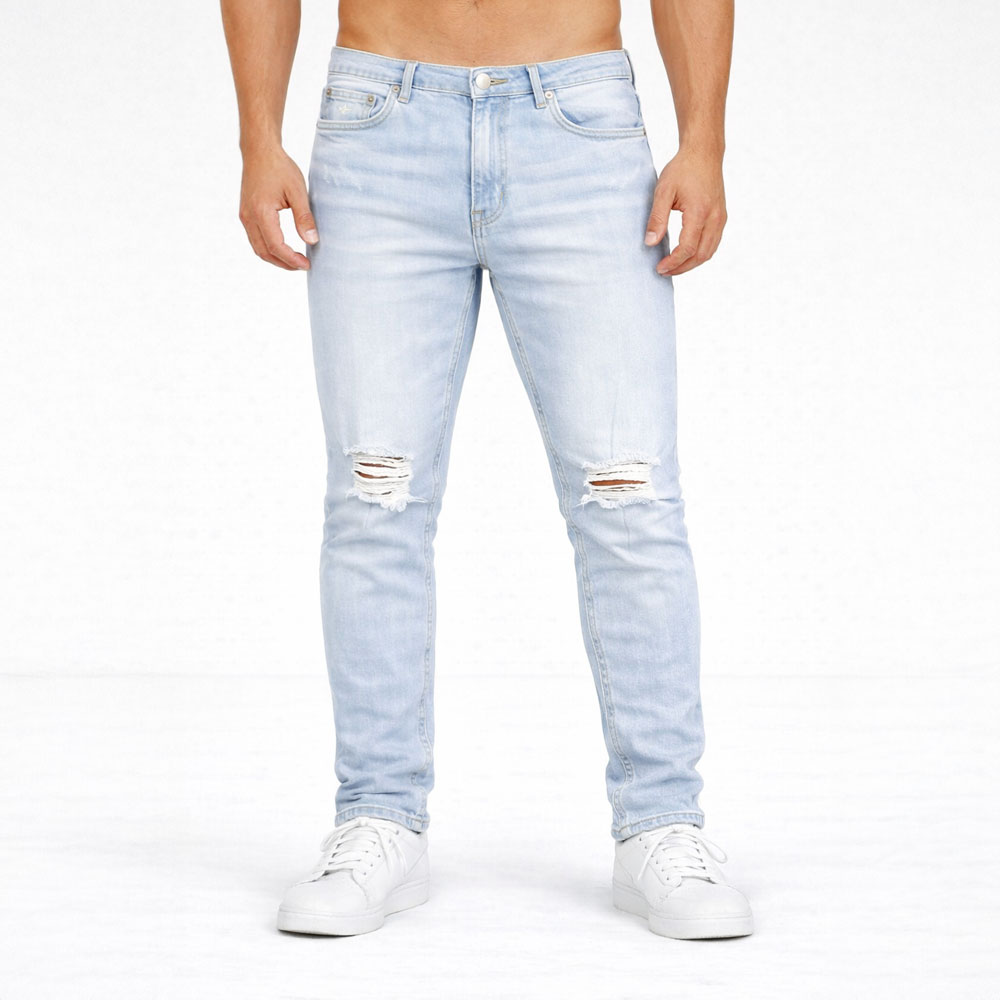 REGULAR FIT JEANS Light Wash (Ripped) Size 30