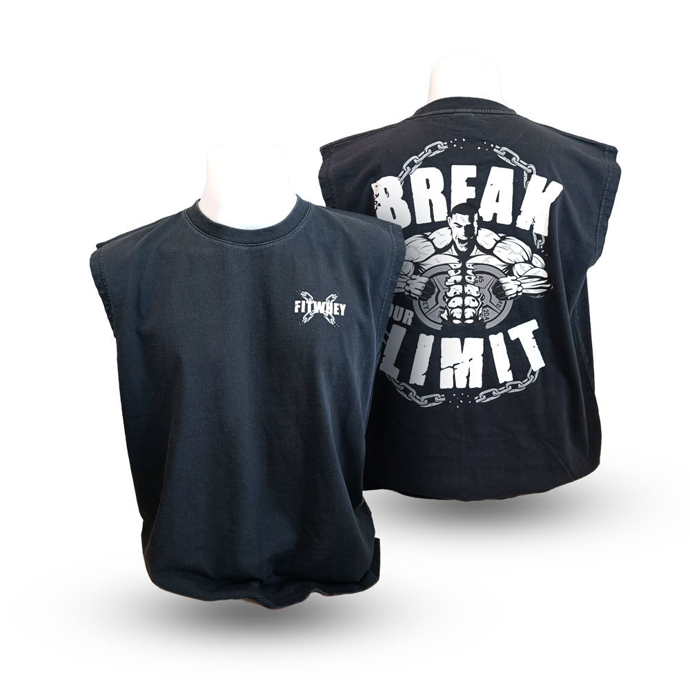 SLEEVELESS - SHIRT BREAK YOUR LIMIT - ACID WASH BLACK 2XL