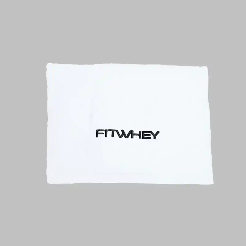 FITWHEY TOWEL L White with black text